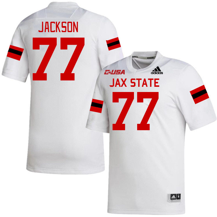 #77 Reggie Jackson Jacksonville State Gamecocks College Football Jerseys Stitched-White